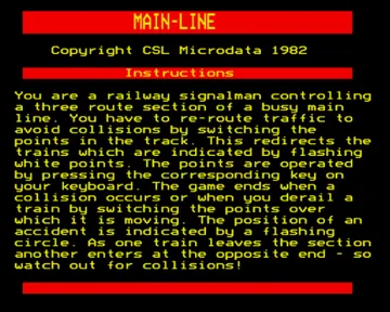 Main-Line (1982)(CSL)[MAINLIN] screen shot title